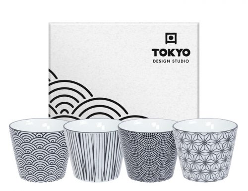Tokyo Design Studio - Nippon Black - Koppen set - 8.3x6.5cm - 180ml - 4 stuks