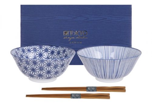 Tokyo Design Studio – Nippon Blue – tayokommen set met eetstokjes – set van 2 paar – 15.2 x 6.7cm